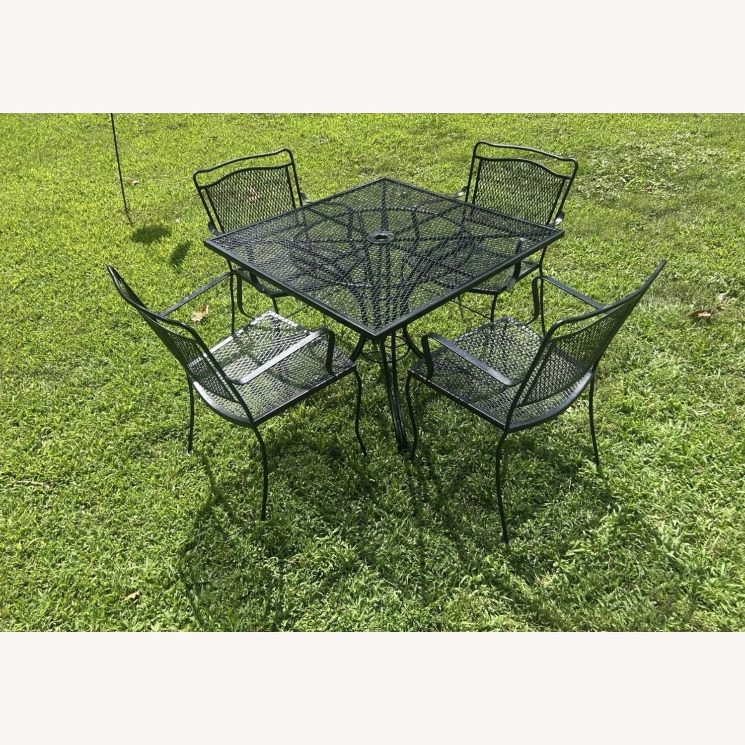 Vintage Woodard Patio Set Table & 4 Chairs - image-1