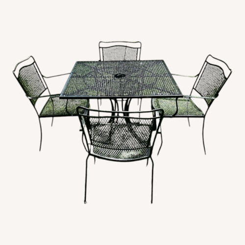 Used Vintage Woodard Patio Set Table & 4 Chairs for sale on AptDeco