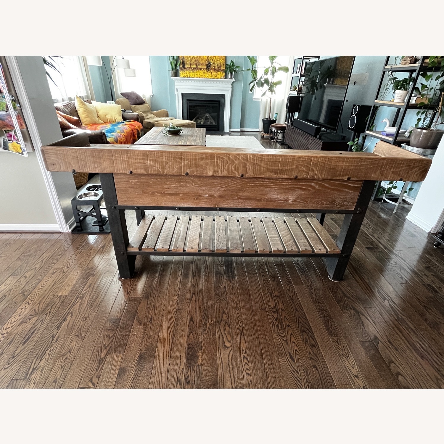 Arhaus Dark Brown Wood/Metal Media Storage - image-4