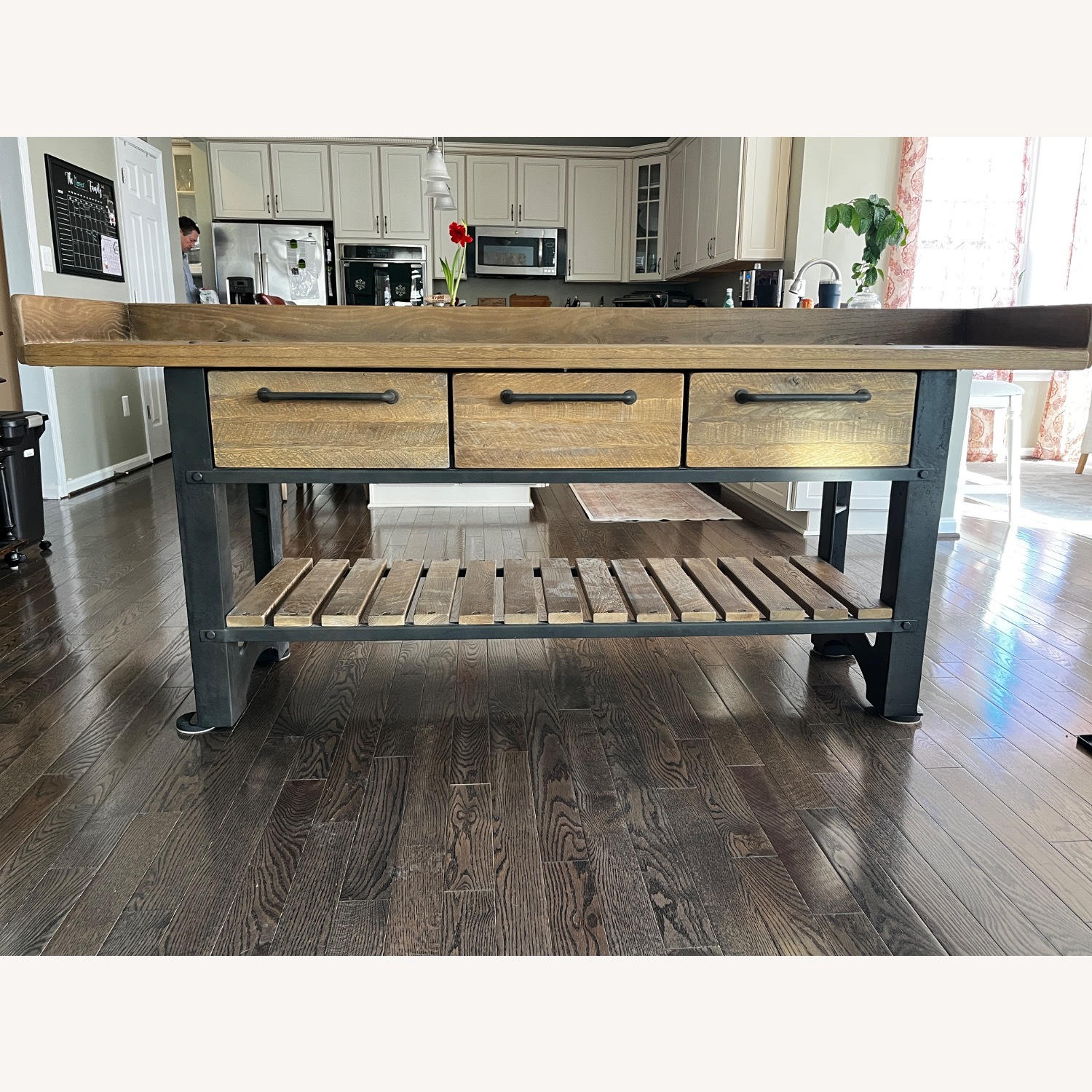 Arhaus Dark Brown Wood/Metal Media Storage - image-2