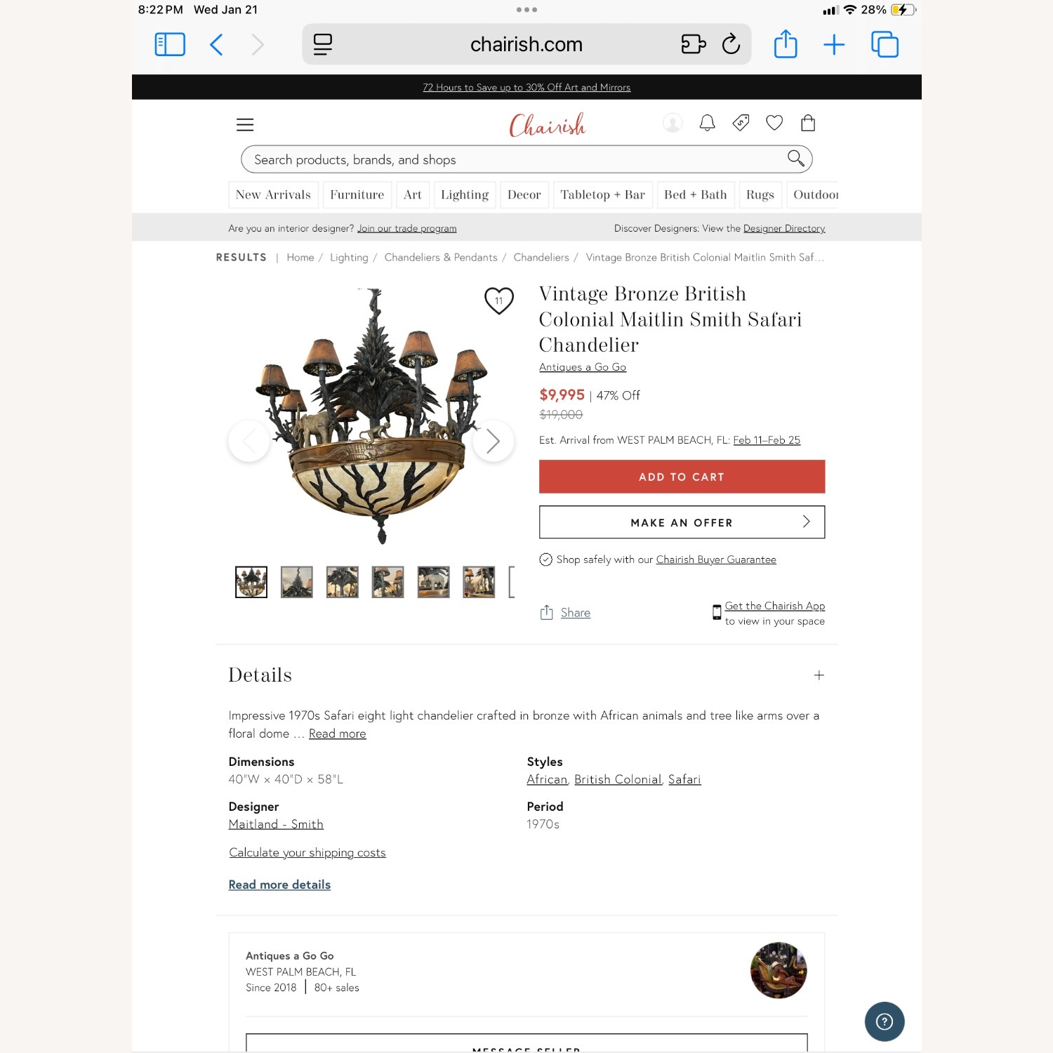 Maitland Smith Chandelier - image-2