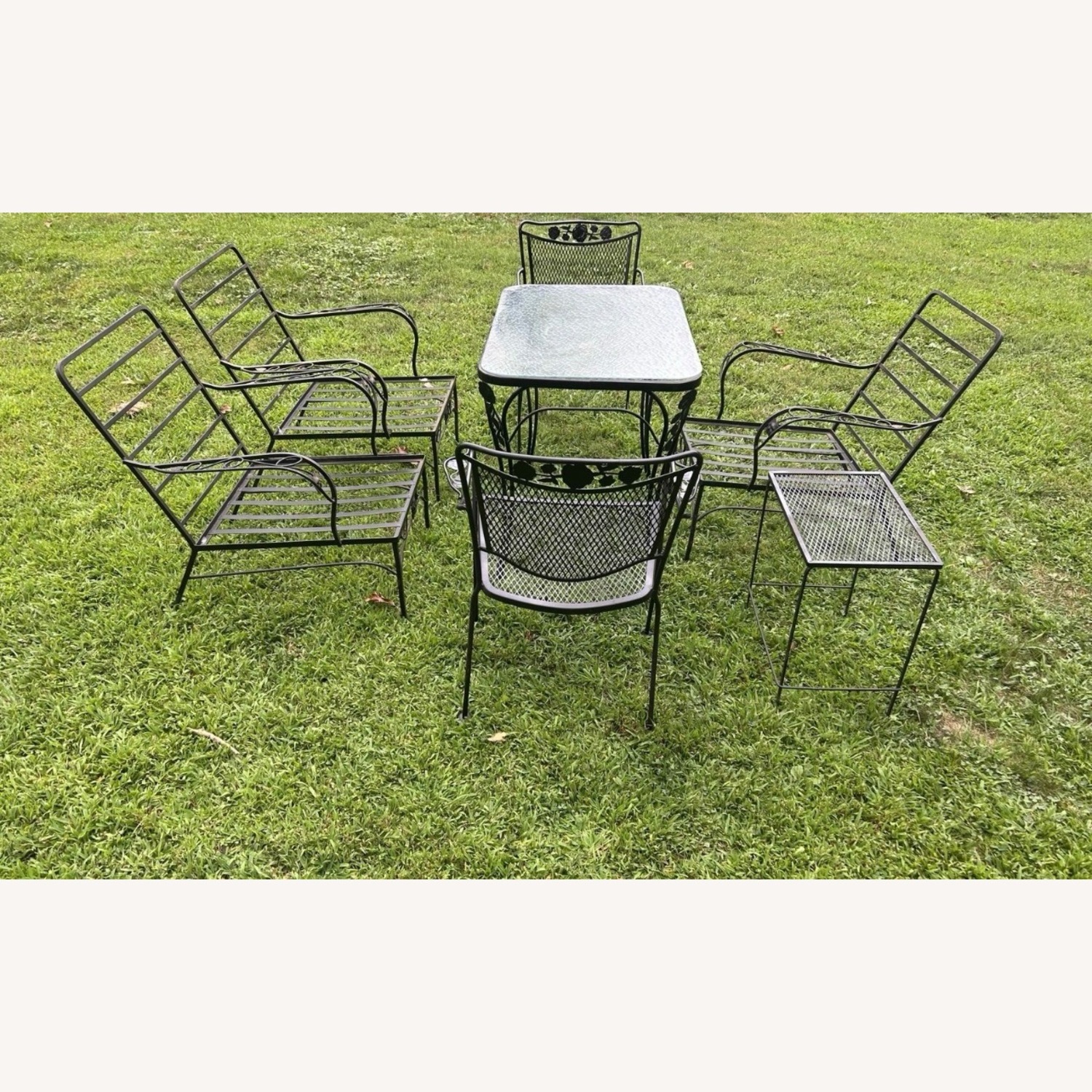 7 Piece Gorgeous Vintage Woodard Patio Set  - image-2