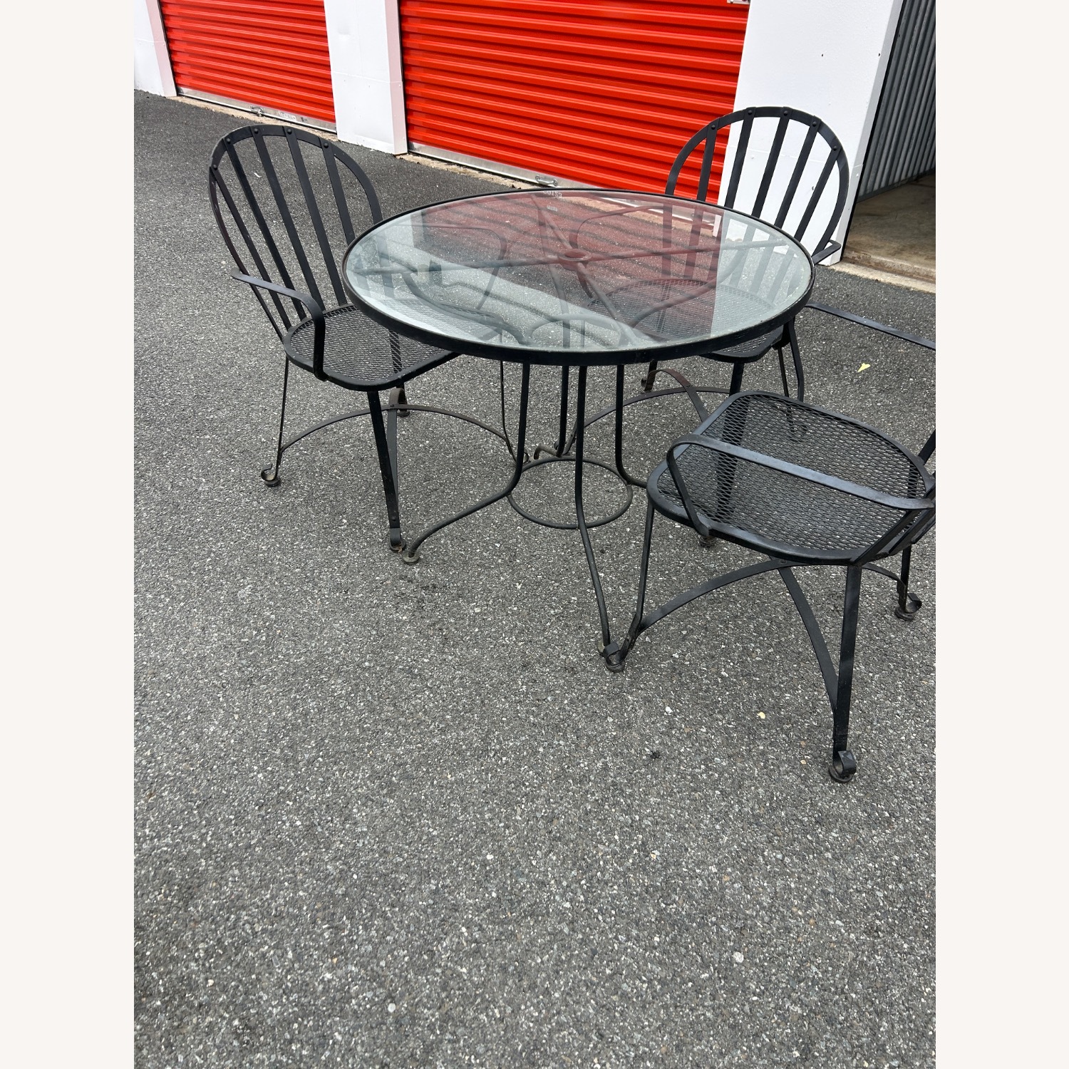 Woodard Vintage Glass Table & 4 Chairs - image-3