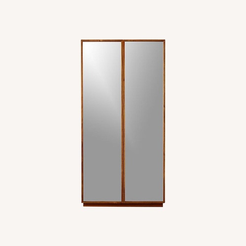 Used CB2 Reflection Wardrobe Dark Brown Wood Armoire for sale on AptDeco