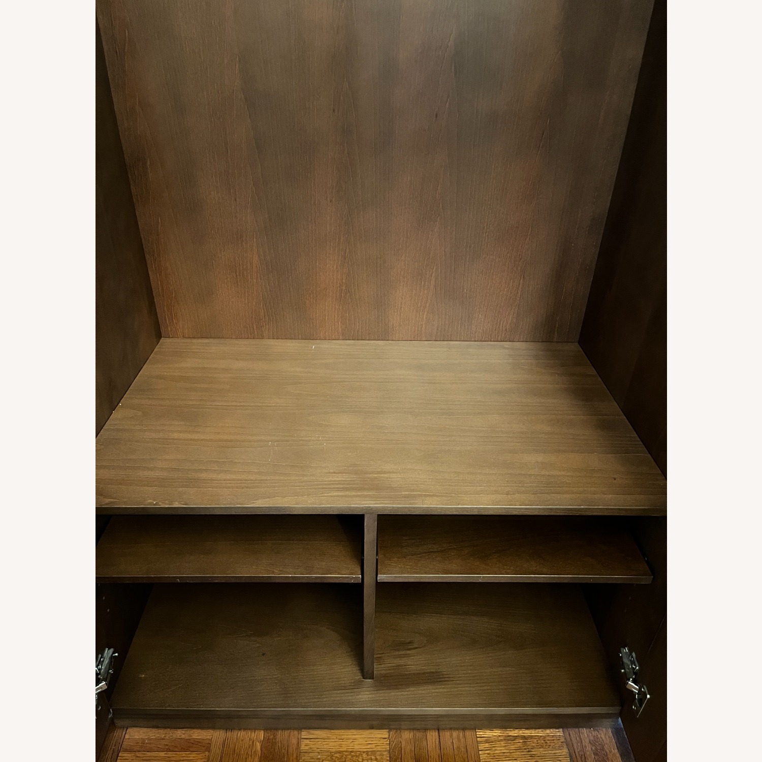 CB2 Reflection Wardrobe Dark Brown Wood Armoire - image-3