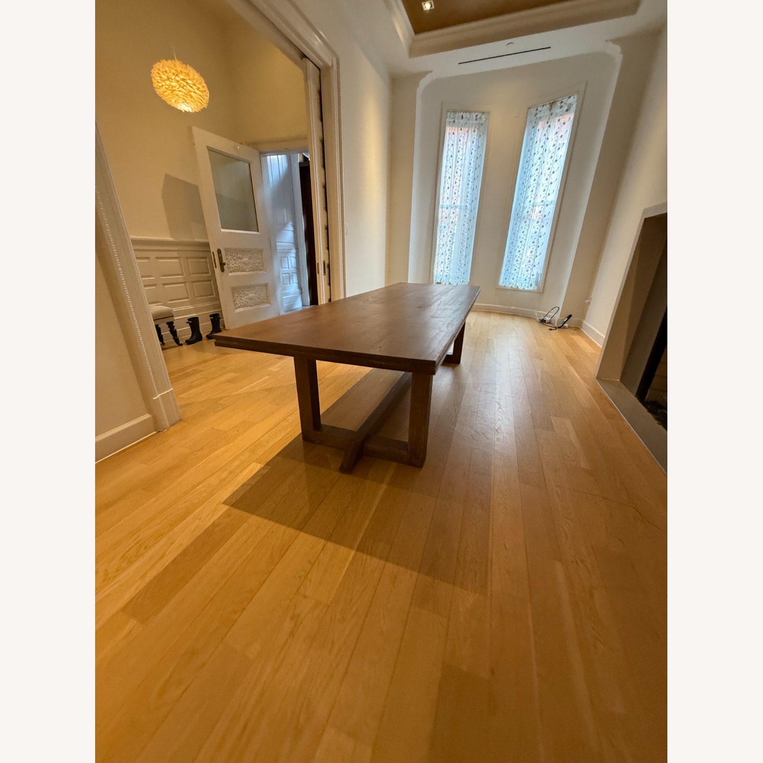 Crate & Barrel Dark Brown Wood Dining Table - image-3