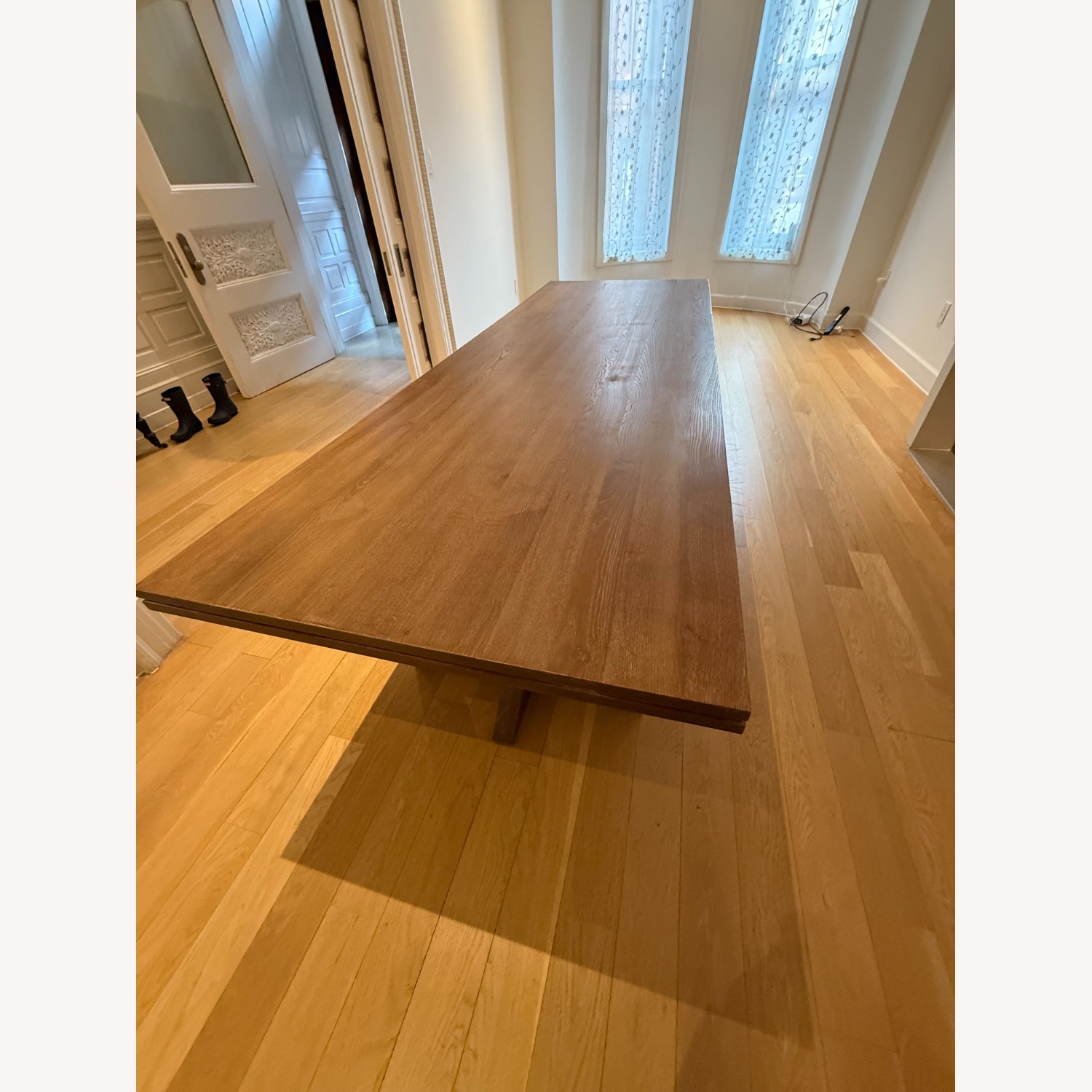 Crate & Barrel Dark Brown Wood Dining Table - image-2