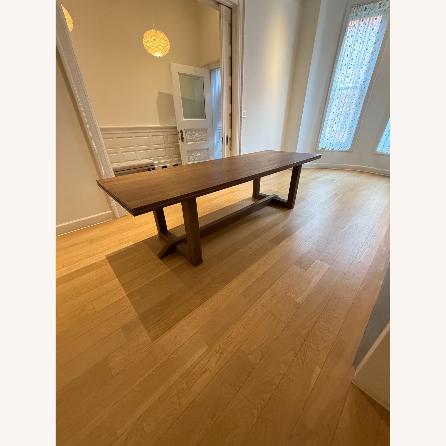 Crate & Barrel Dark Brown Wood Dining Table - image-4