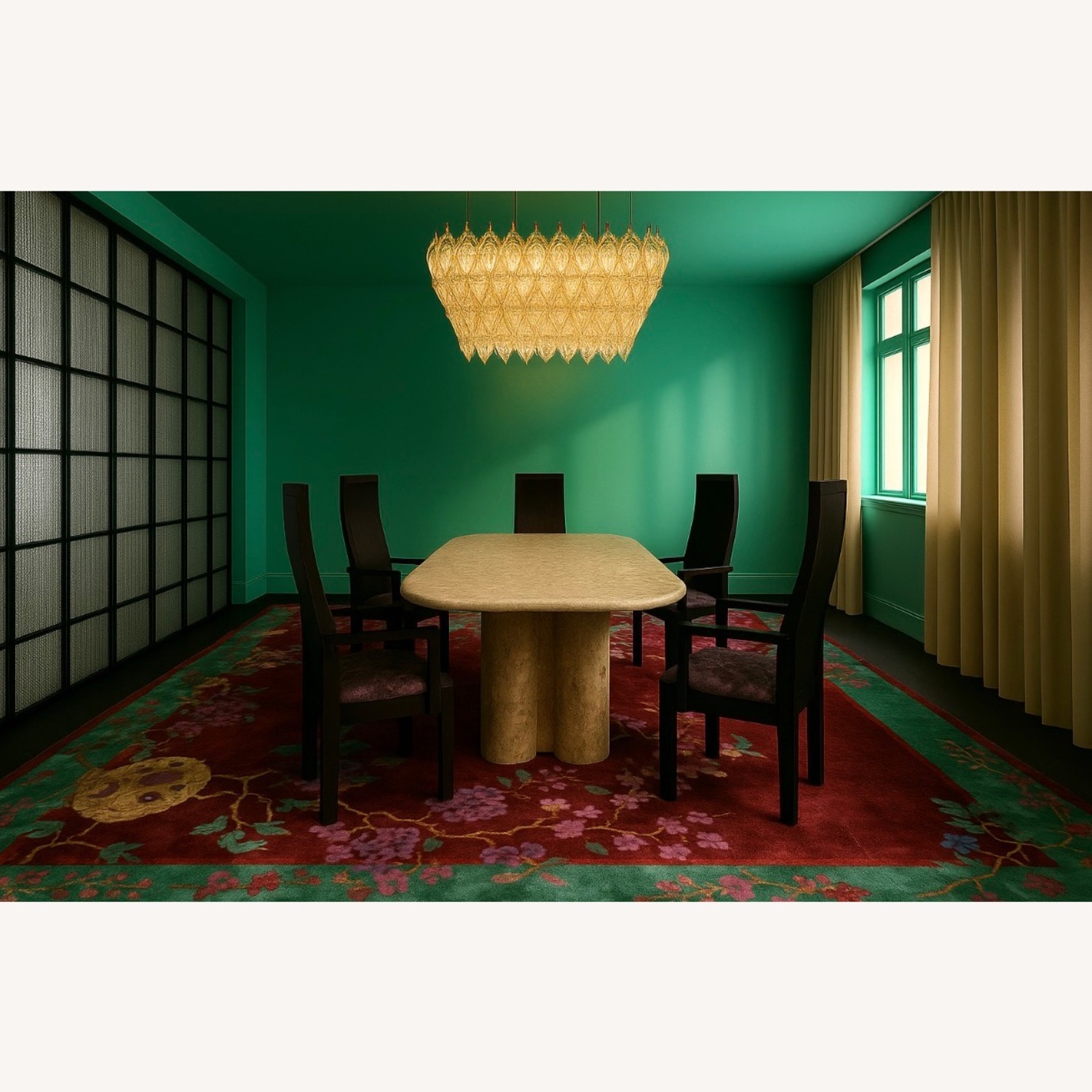 RARE Antique Nichol Art Deco Chinese Rug - image-5