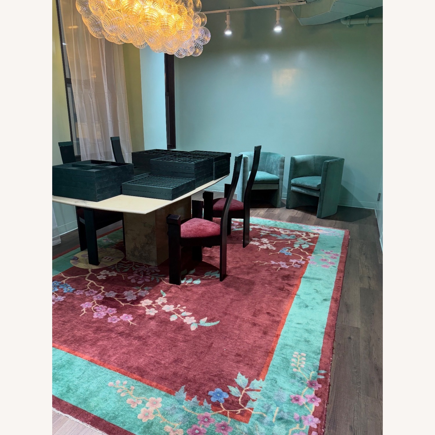 RARE Antique Nichol Art Deco Chinese Rug - image-6