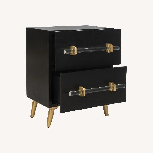 Used Safavieh Sienne 2-Drawer Modern Black Nightstand for sale on AptDeco