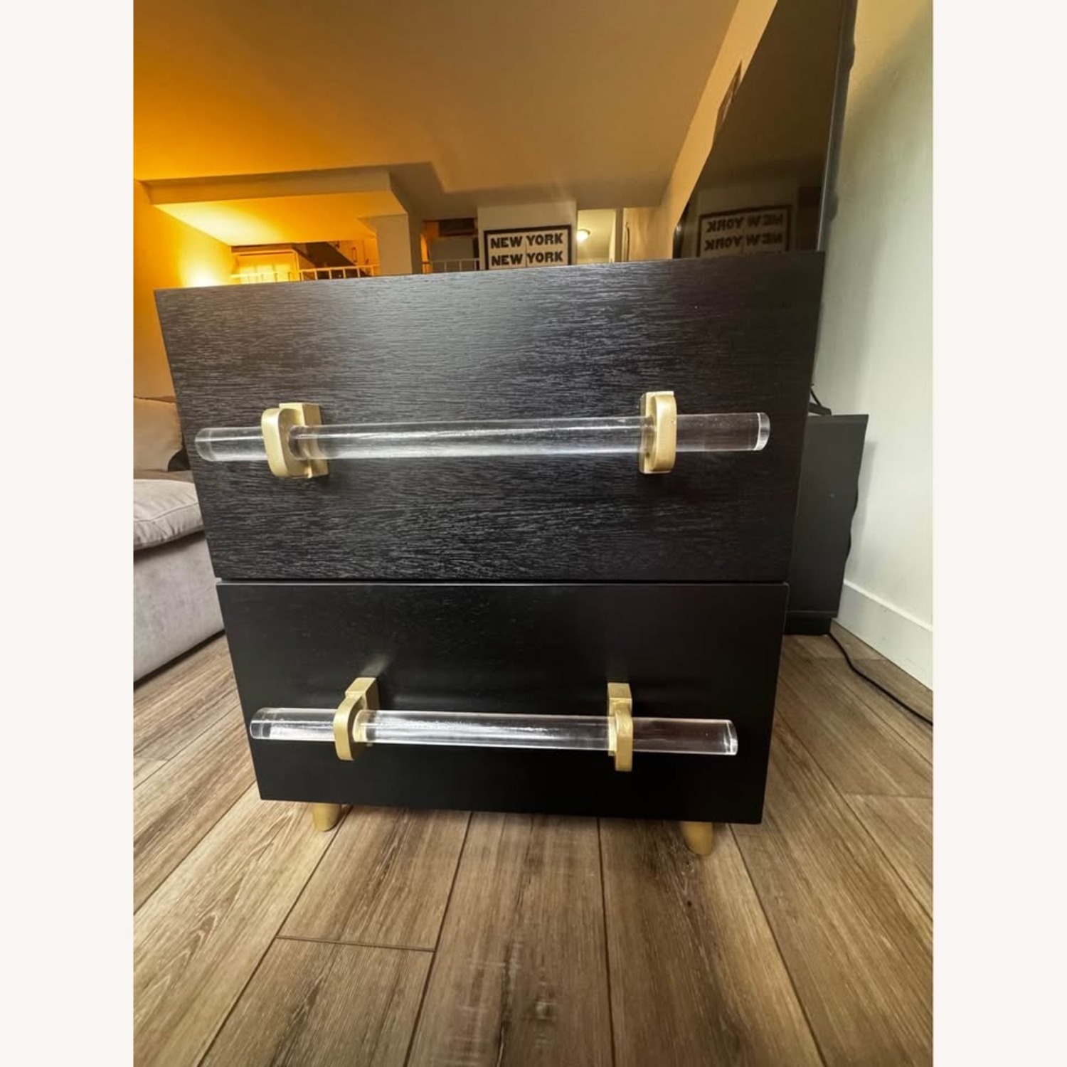 Safavieh Sienne 2-Drawer Modern Black Nightstand - image-1