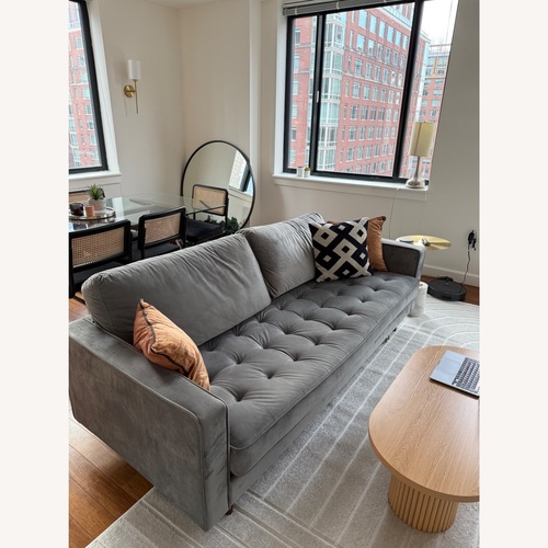 Used AllModern Light Gray Microsuede 3+ Seater Sofa for sale on AptDeco