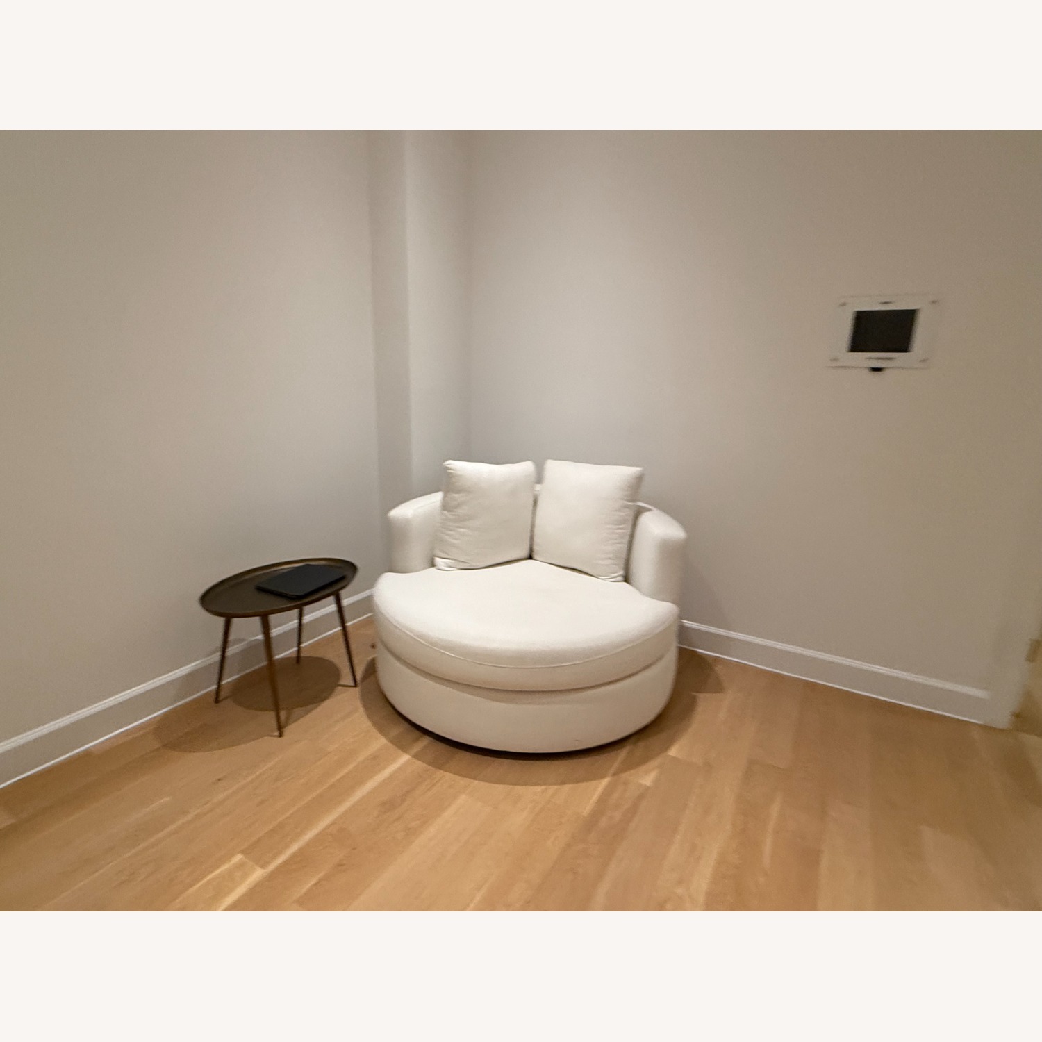 Pottery Barn Balboa White Fabric Armchair - image-1