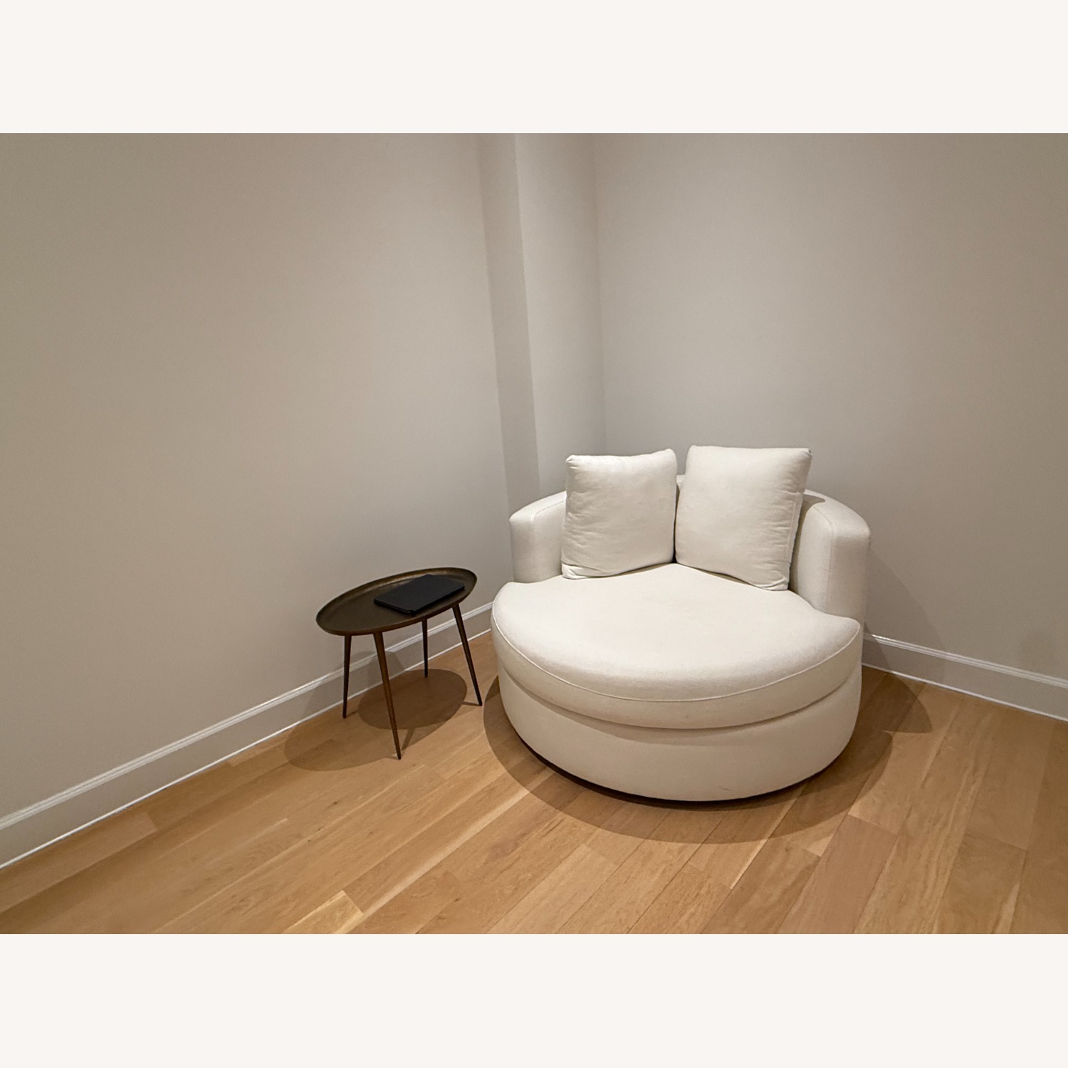 Pottery Barn Balboa White Fabric Armchair - image-2