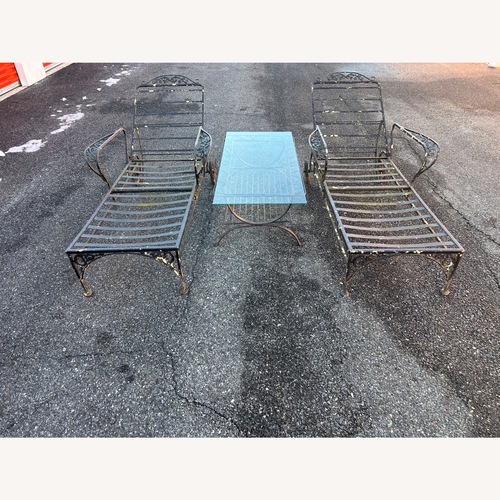 Used Vintage Pair Of  Woodard Loungers And Table for sale on AptDeco