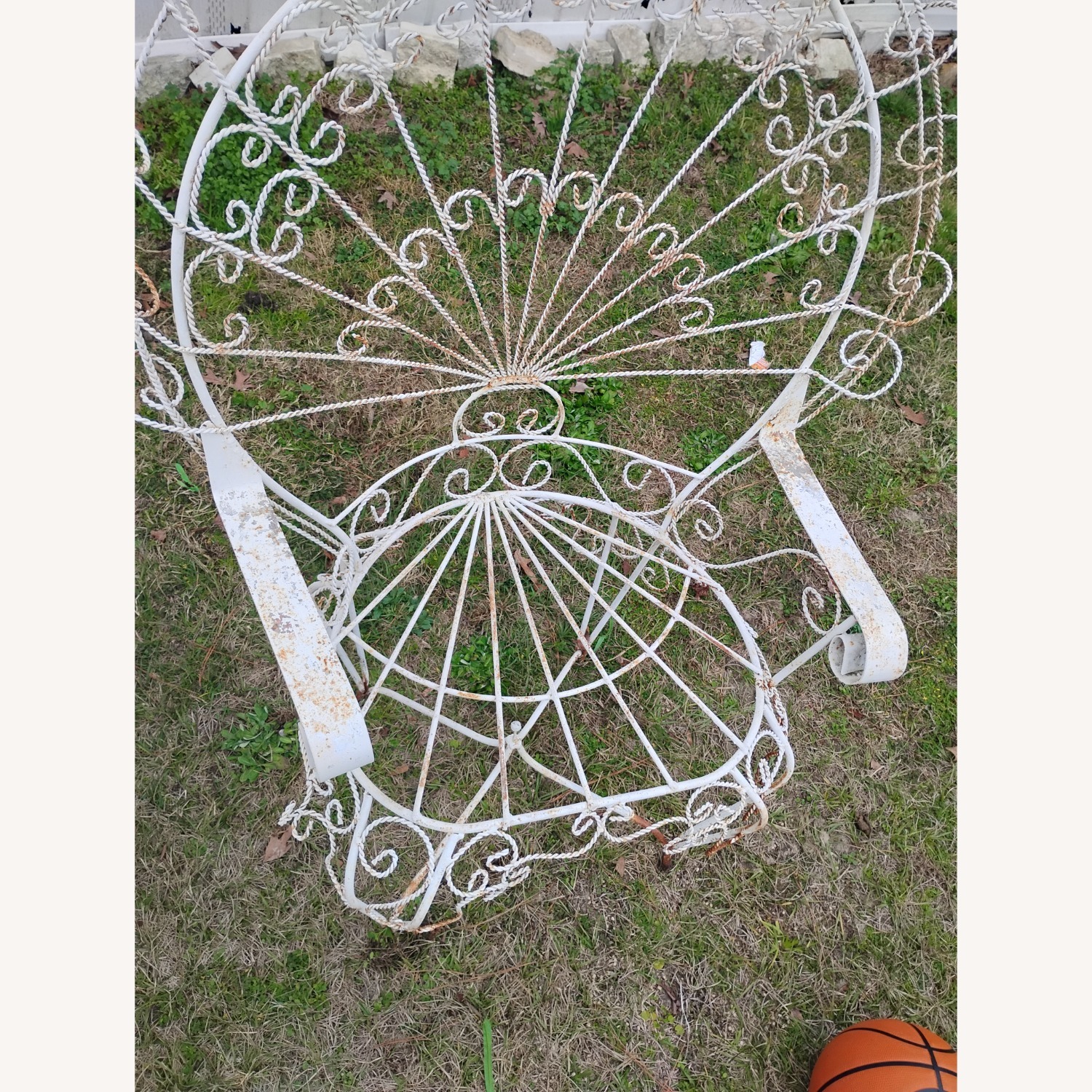 Vintage/Antique White Iron Patio Furniture - image-6