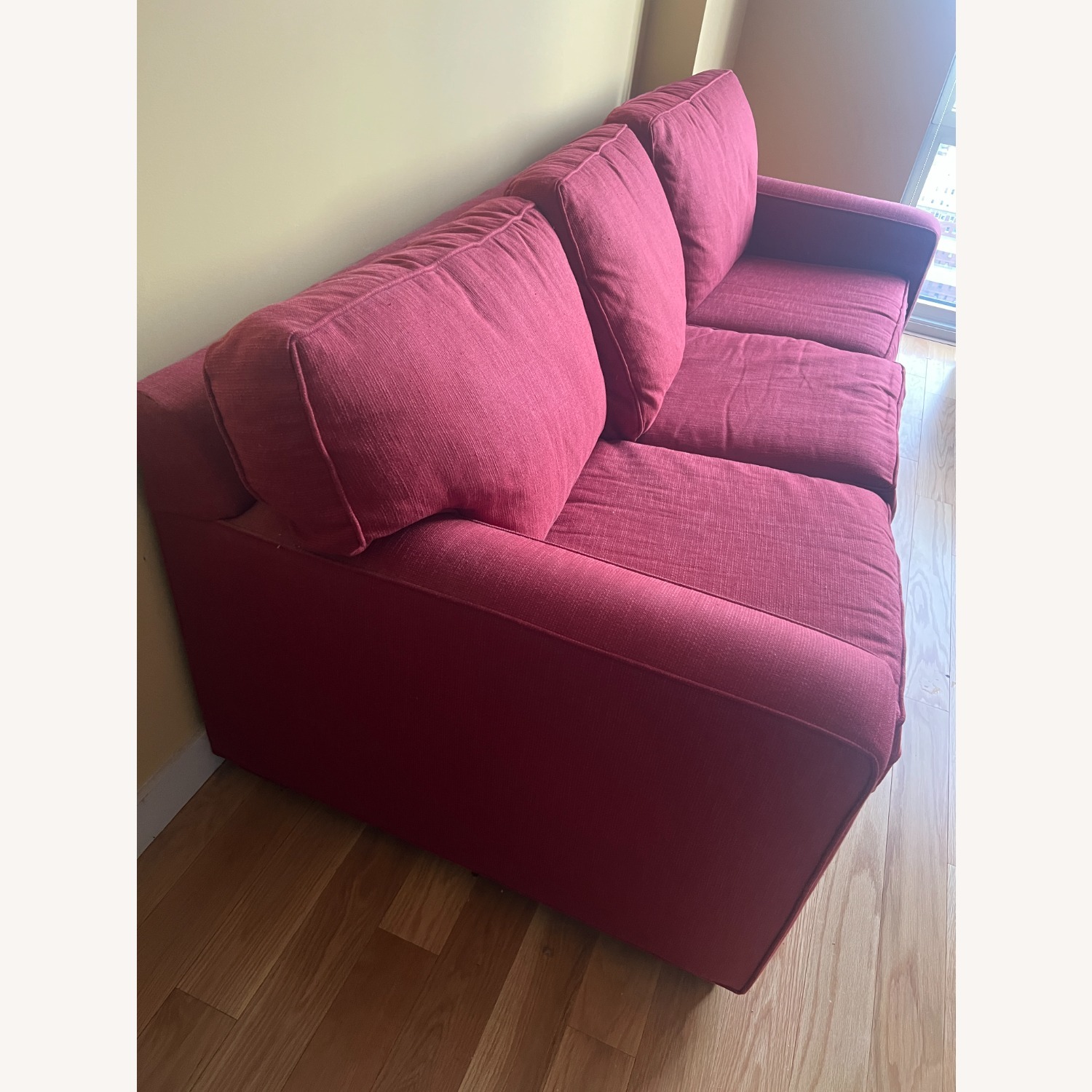 Crate & Barrel Axis Red Fabric Sleeper Sofa - image-2