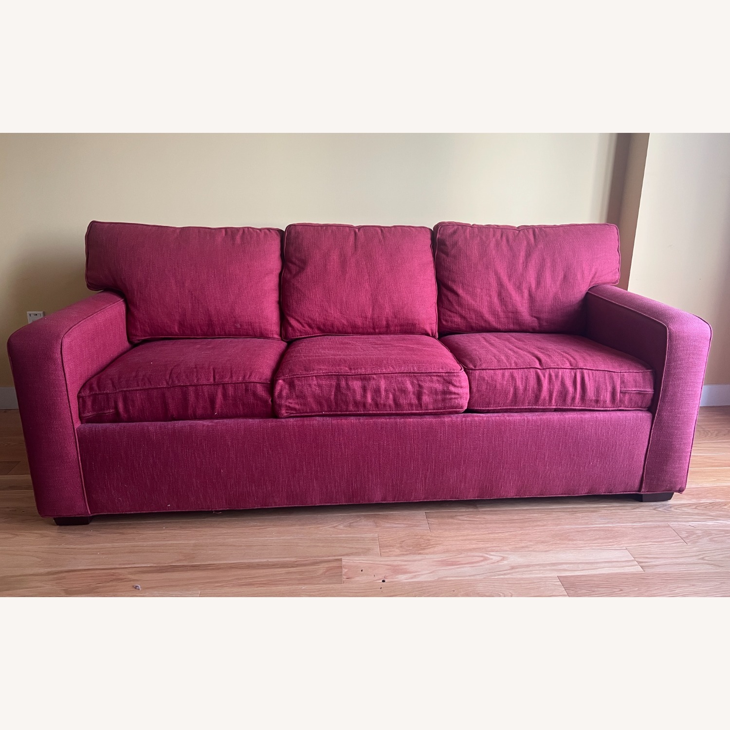 Crate & Barrel Axis Red Fabric Sleeper Sofa - image-1