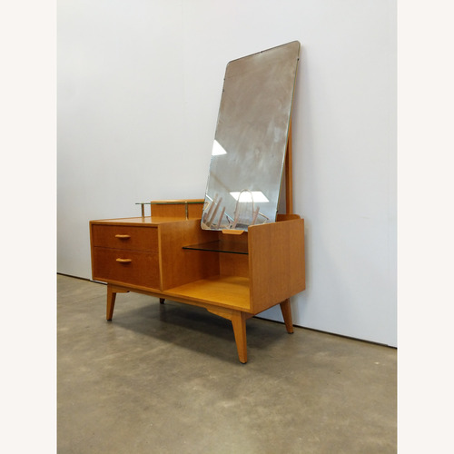 Used Vintage Mid Century Modern Oak Vanity by G Plan for sale on AptDeco