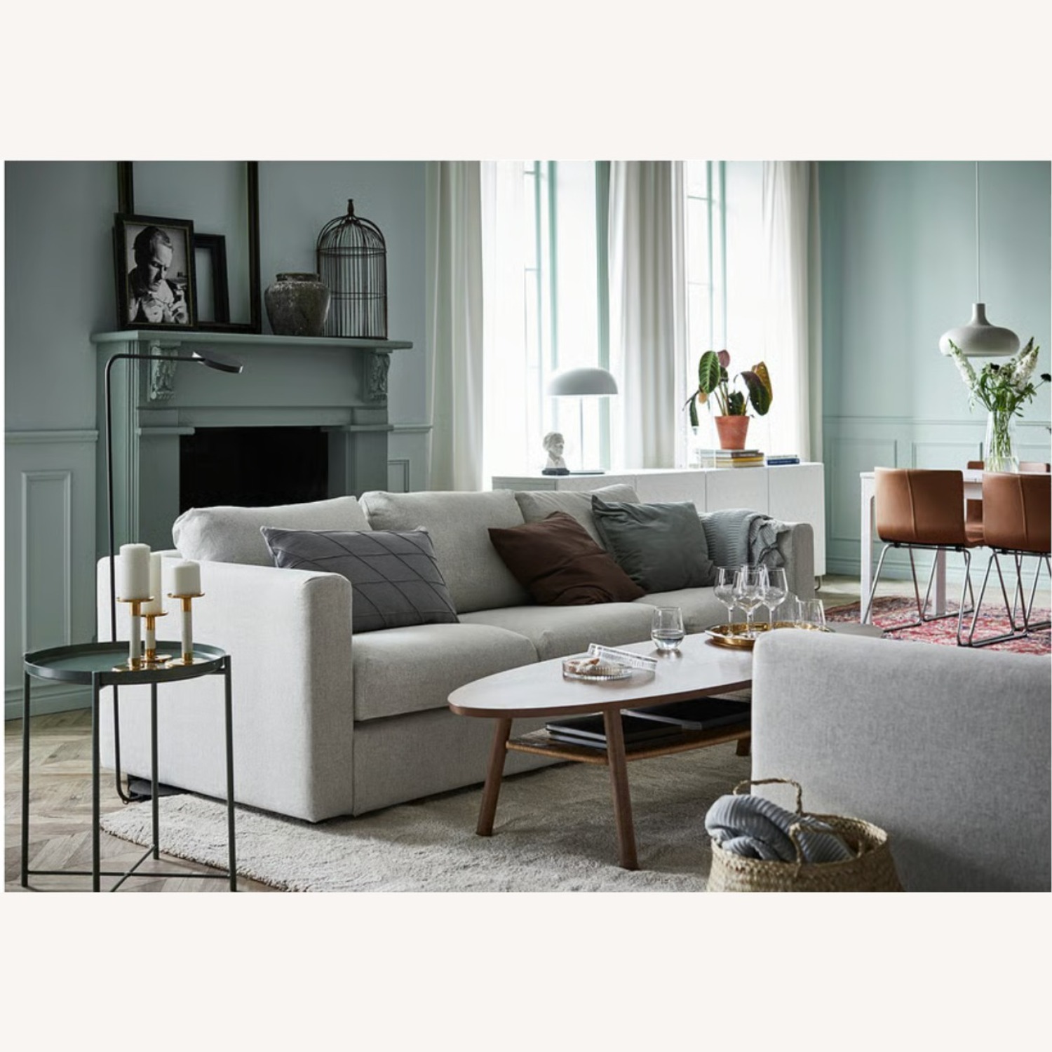 IKEA Finnala White Fabric 3+ Seater Sofa - image-4