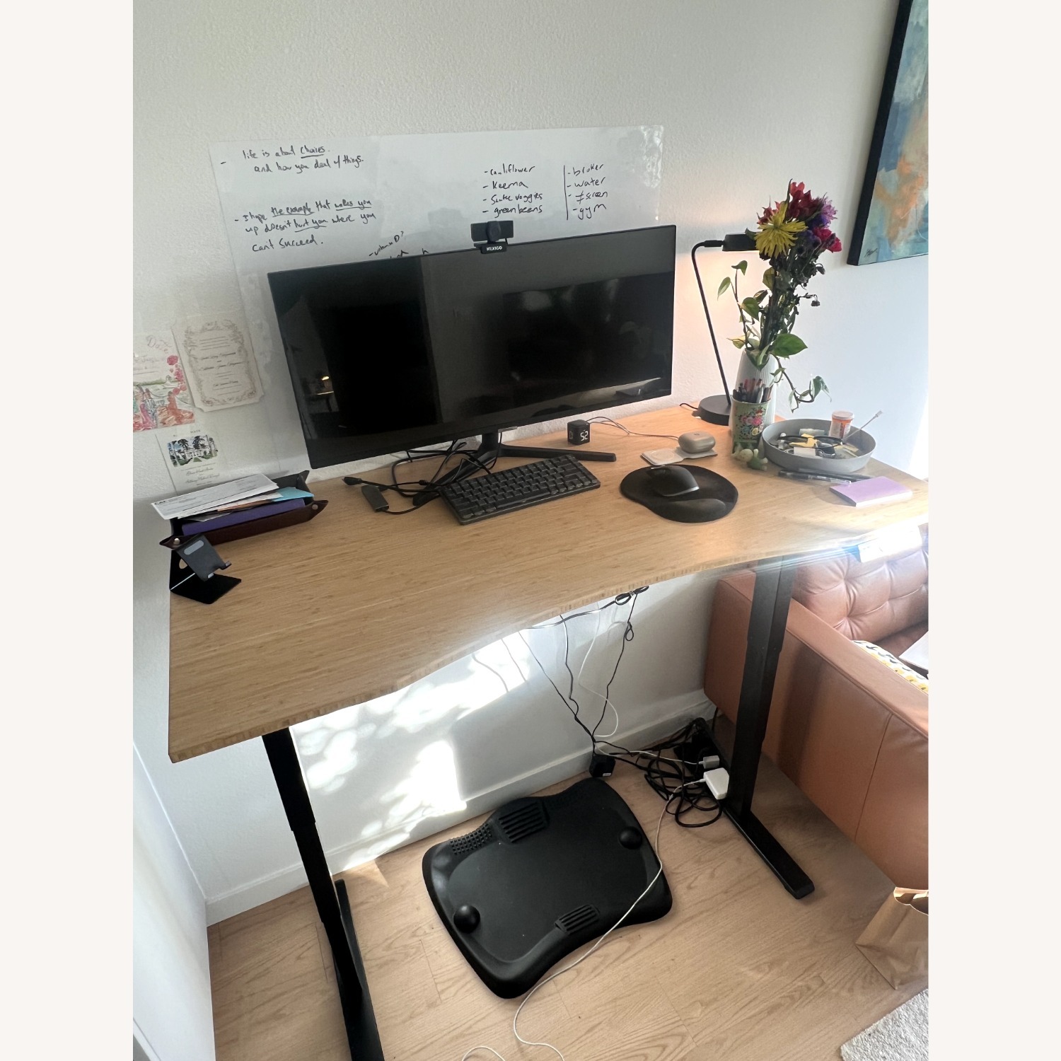 Light Brown Wood Desk - image-1