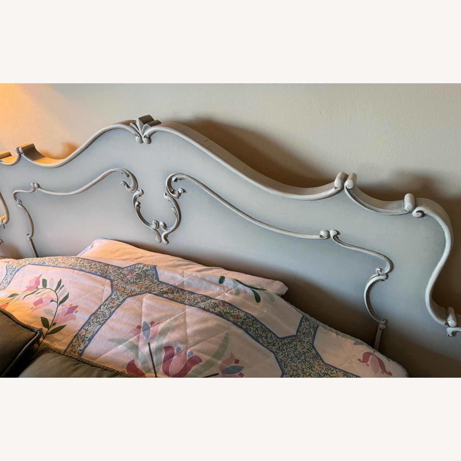 Vintage/Antique Rococo Hand Carved Wood Bedframe - image-3