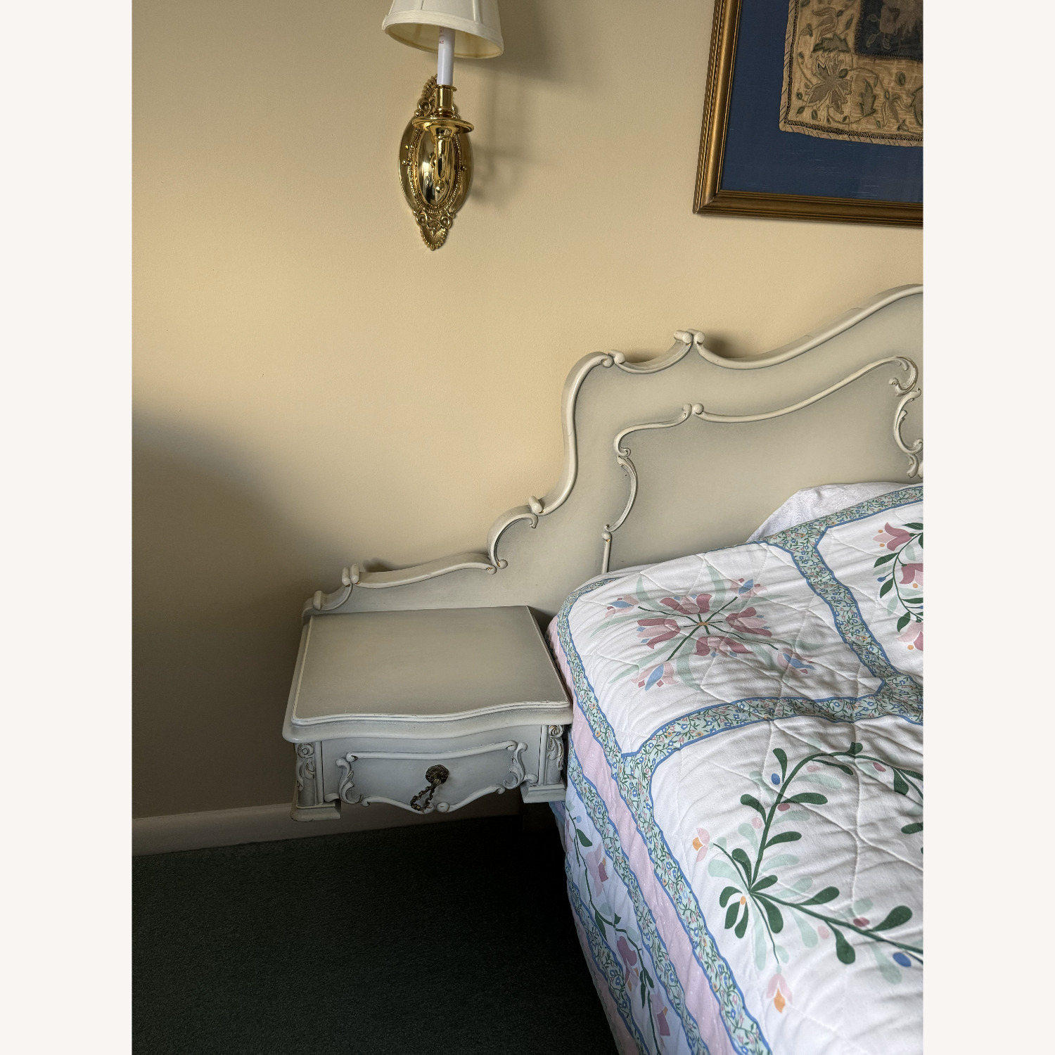 Vintage/Antique Rococo Hand Carved Wood Bedframe - image-2