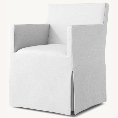 Used Restoration Hardware Ellison White Fabric Dining Chairs for sale on AptDeco