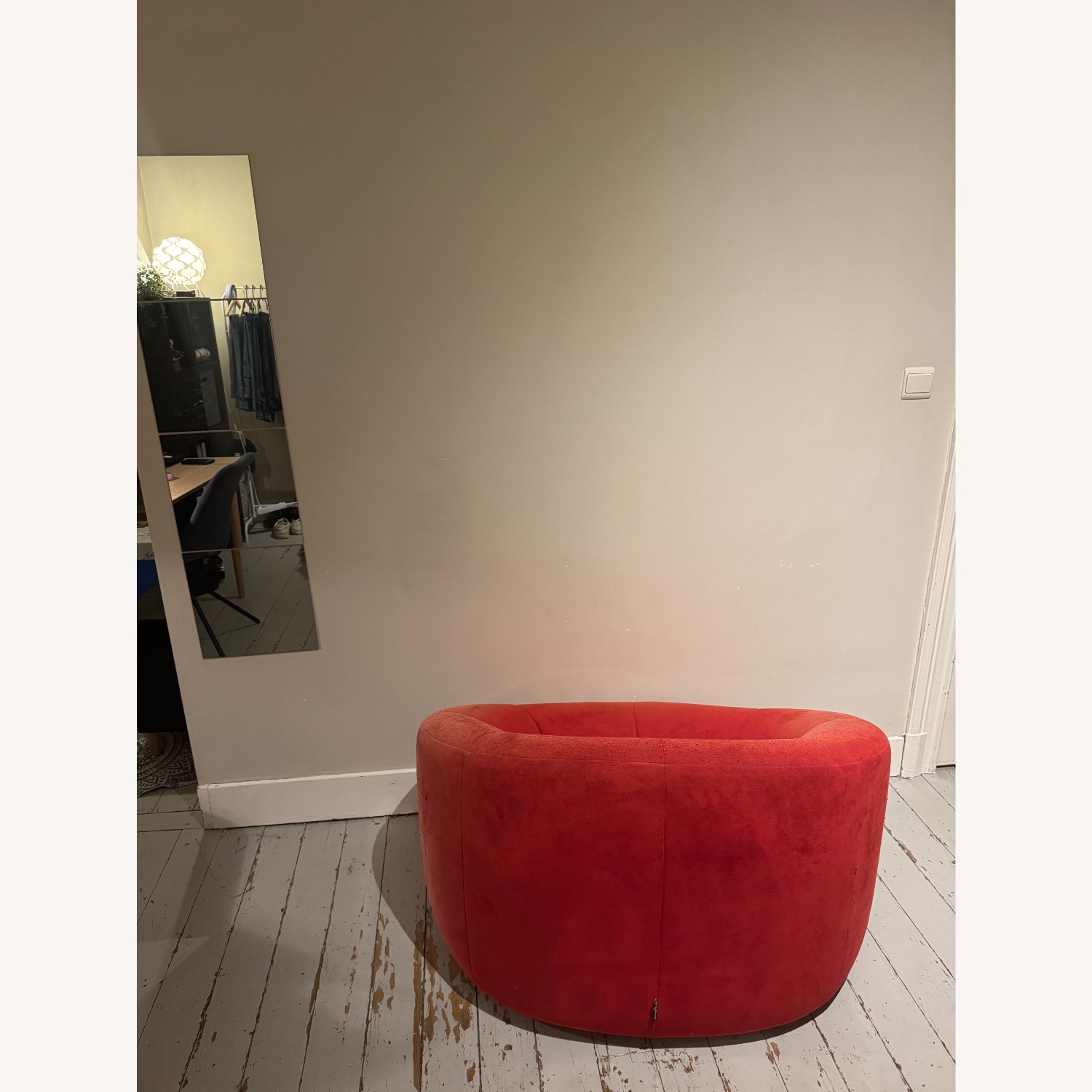 Ligne Roset Pumpkin Red Fabric Loveseat - image-5