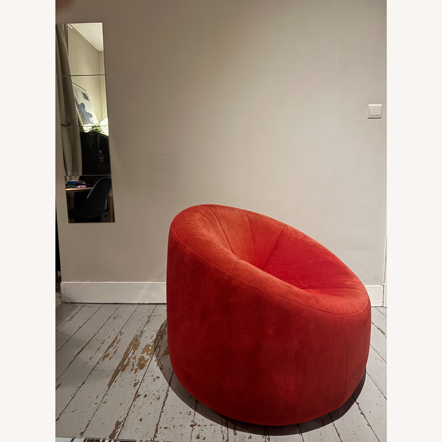 Ligne Roset Pumpkin Red Fabric Loveseat - image-2