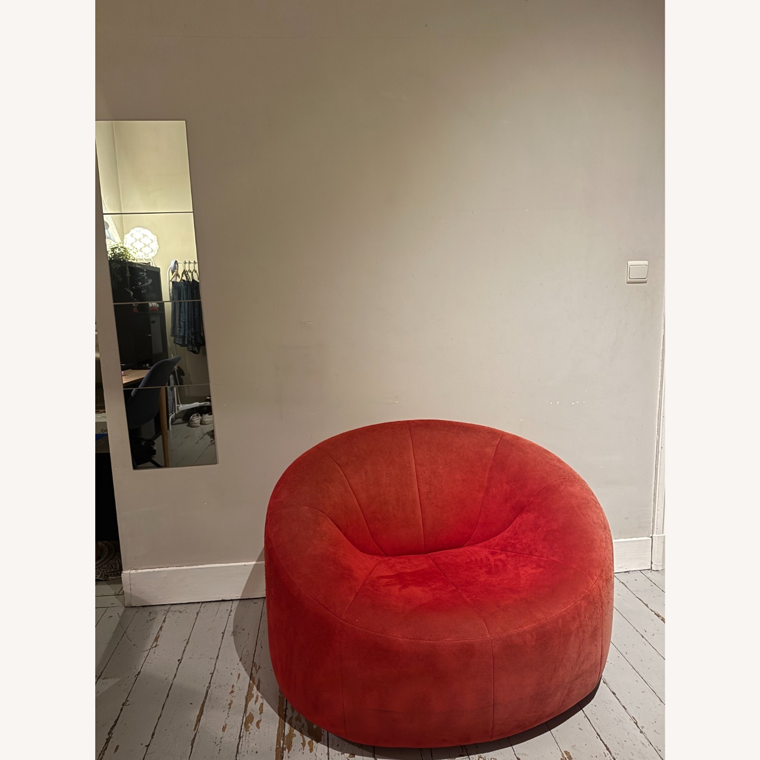 Ligne Roset Pumpkin Red Fabric Loveseat - image-1