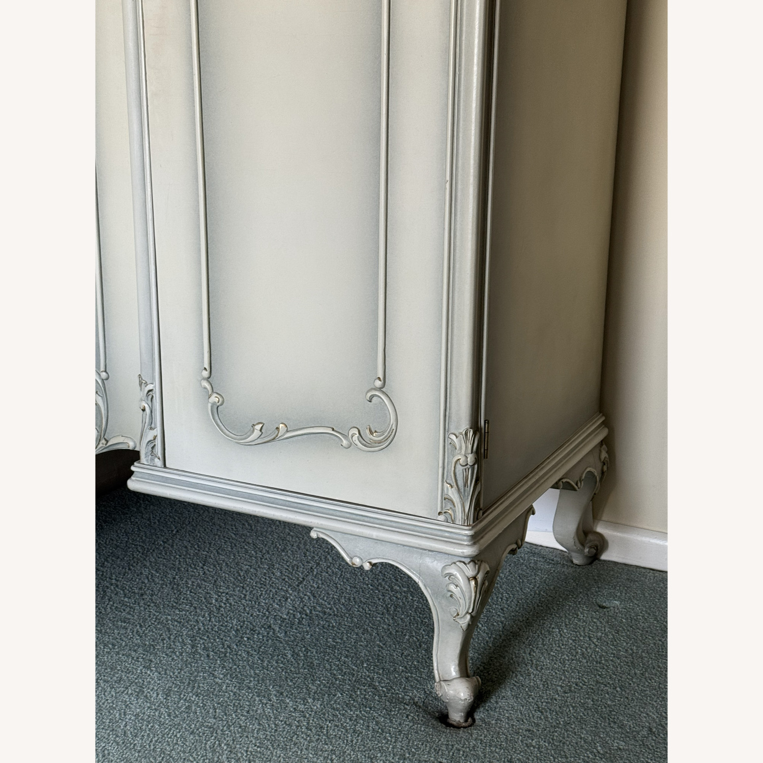 Vintage/Antique Rococo Hand Carved Wood Wardrobe - image-2