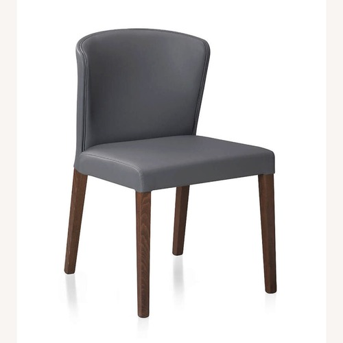 Used Crate & Barrel Curran Dark Gray Leather Dining Chairs for sale on AptDeco