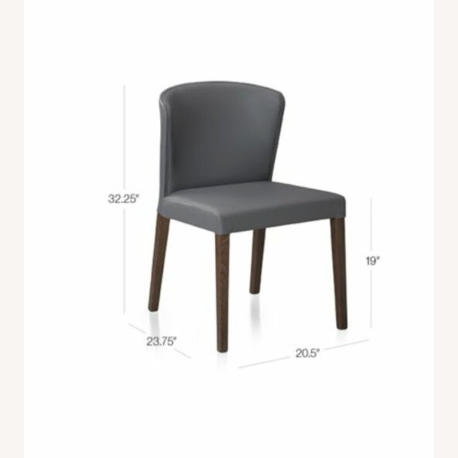 Crate & Barrel Curran Dark Gray Leather Dining Chairs - image-4