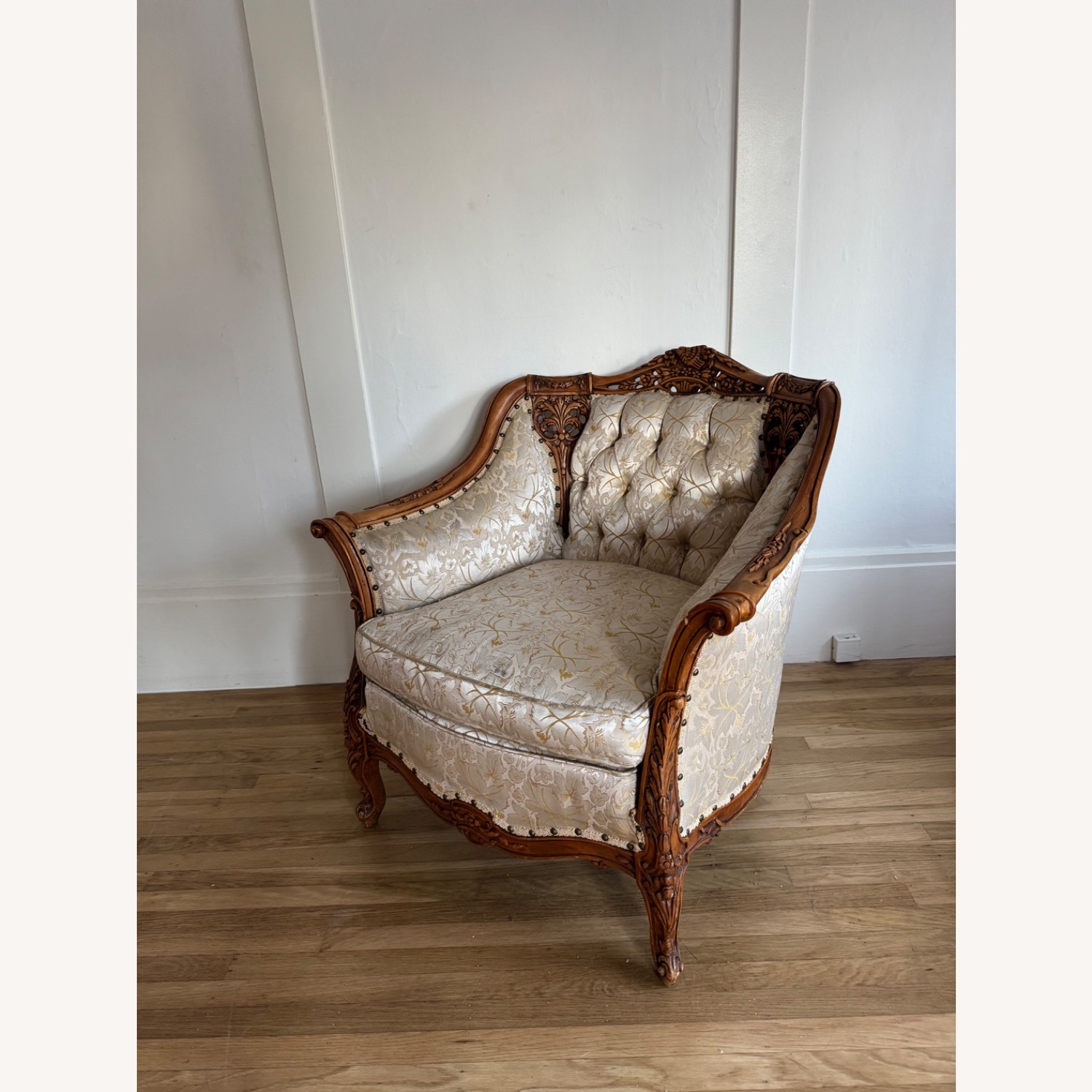 Vintage 1960s Custom French Provincial Armchair - image-1