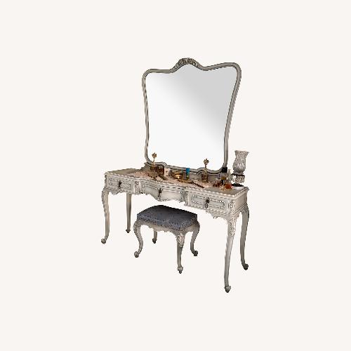 Used Vintage/Antique Rococo Vanity with Mirror & Bench for sale on AptDeco
