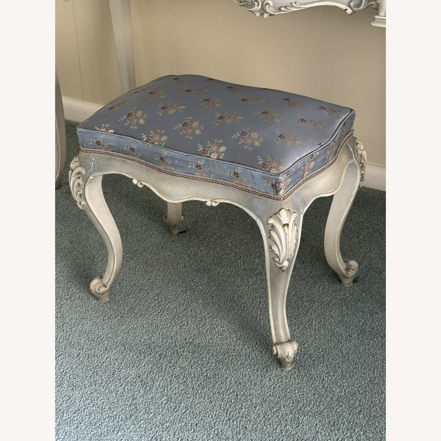 Vintage/Antique Rococo Vanity with Mirror & Bench - image-3