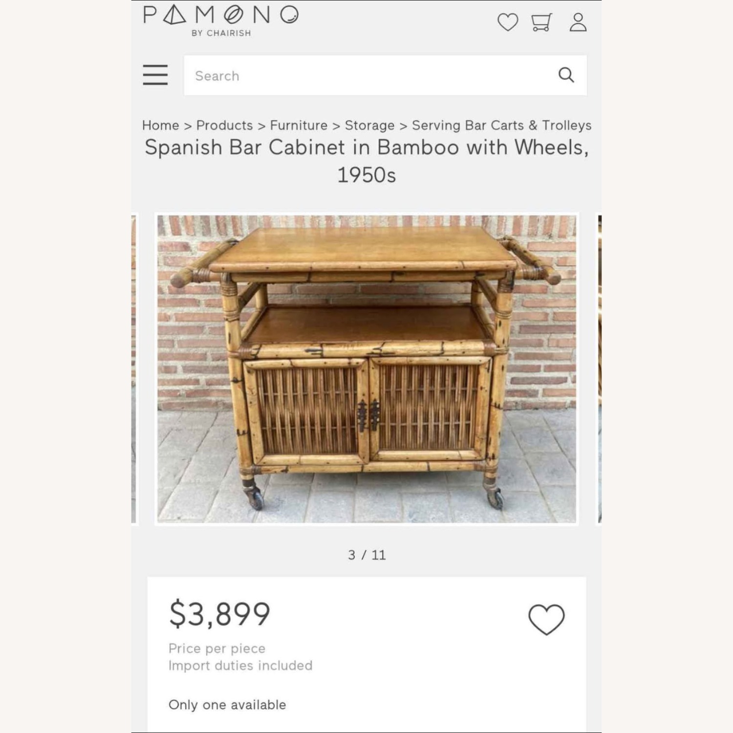 Vintage Spanish Buffet/Bar Cart - image-9