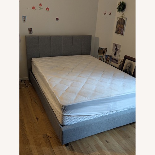 Used Full Size Fabric Gray Bed Frame for sale on AptDeco