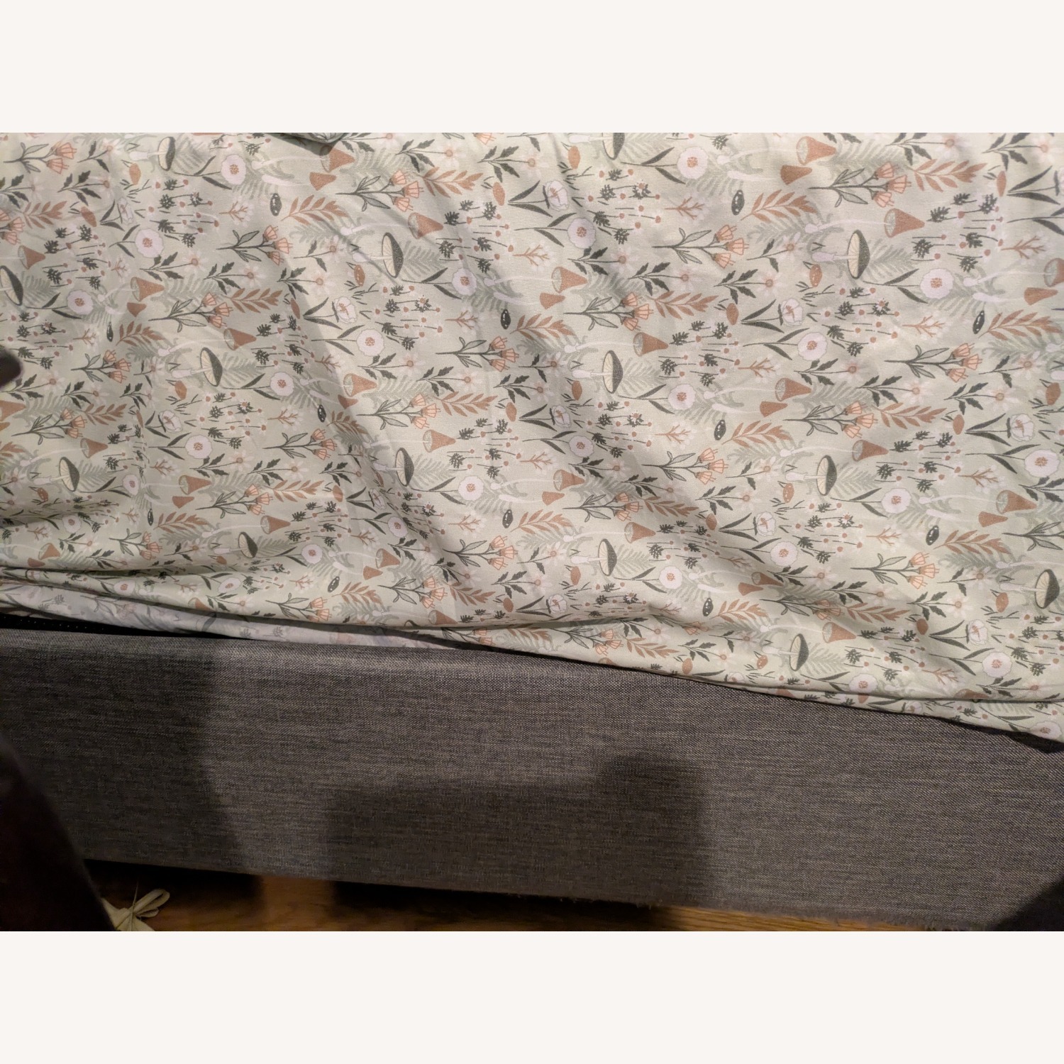 Full Size Fabric Gray Bed Frame - image-2