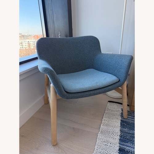 Used IKEA Vedbo Blue Fabric Armchair for sale on AptDeco