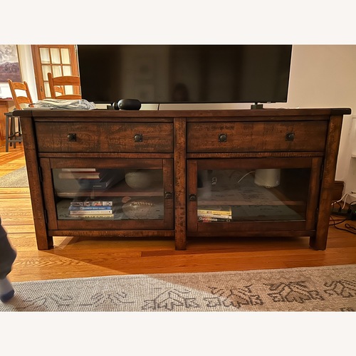 Used Pottery Barn Benchwright Dark Brown Wood Media Storage for sale on AptDeco
