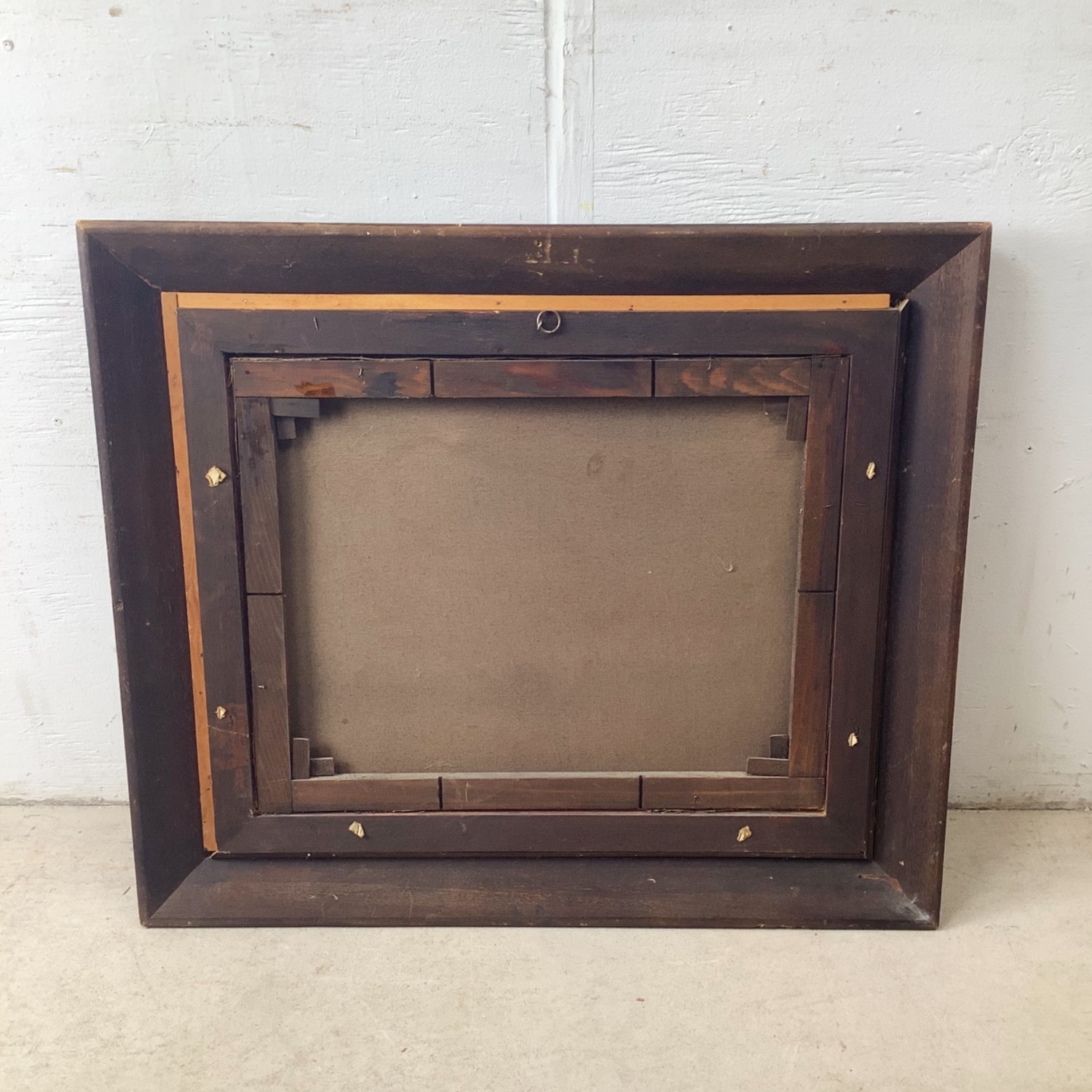 Antique Winter Village Scene in Gilt Wood Frame - image-12