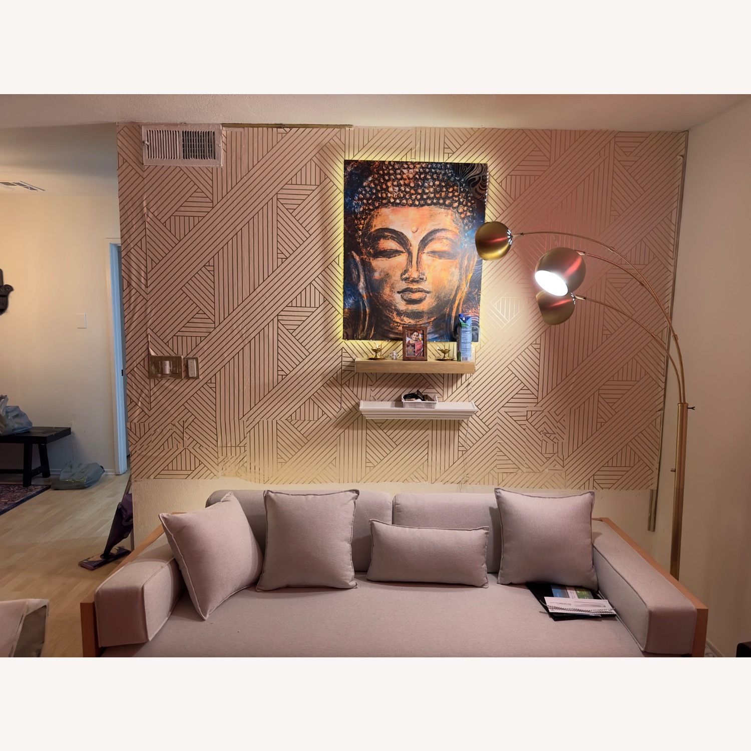 Wayfair Corrigon Studio Natural Wood 3+ Seater Sofa - image-1