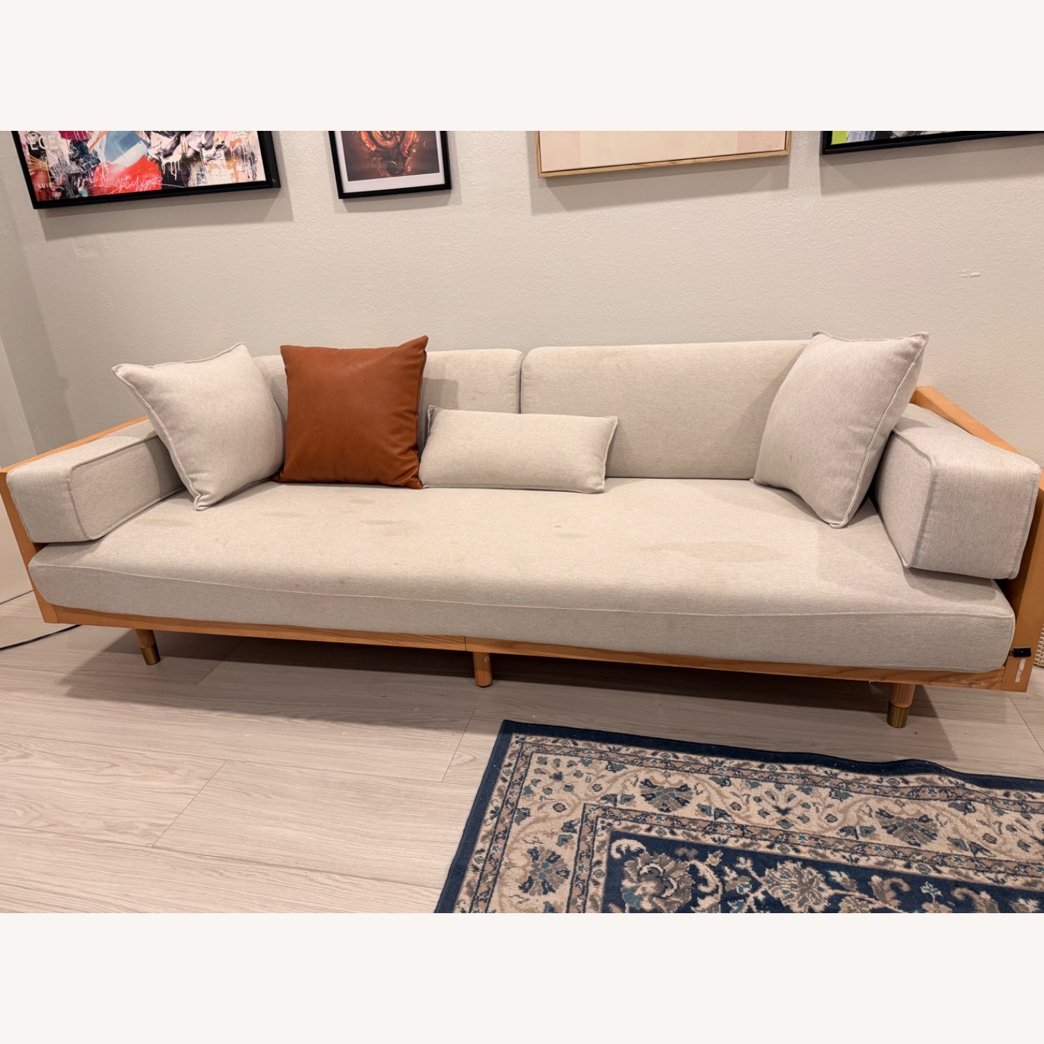 Wayfair Corrigon Studio Natural Wood 3+ Seater Sofa - image-4