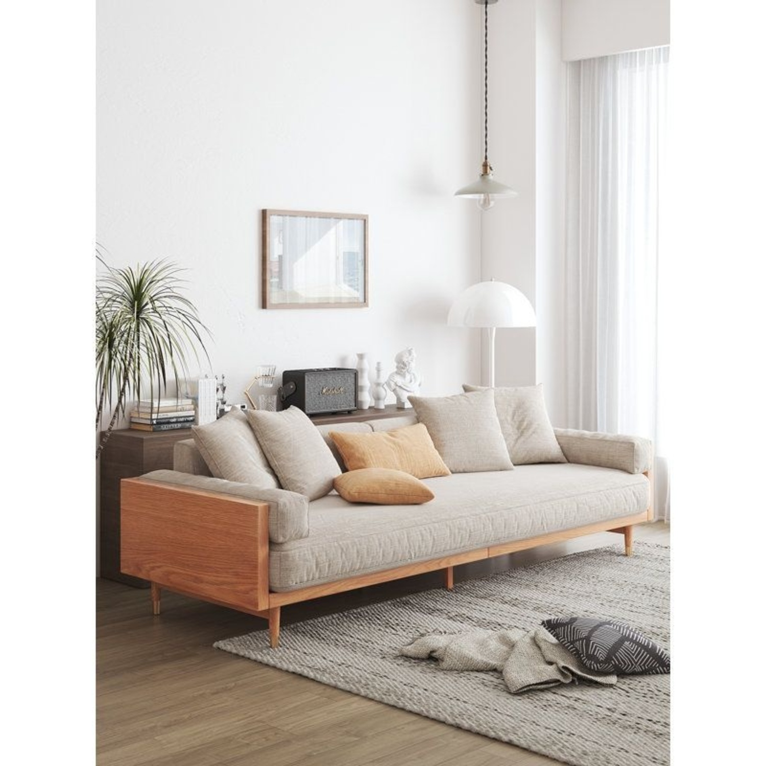 Wayfair Corrigon Studio Natural Wood 3+ Seater Sofa - image-0