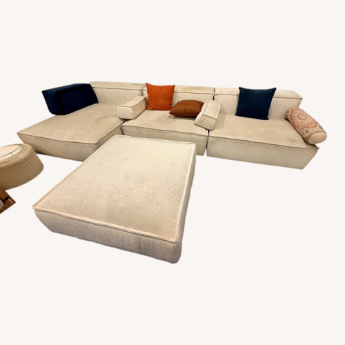 Used White Fabric 3+ Piece Sectional for sale on AptDeco