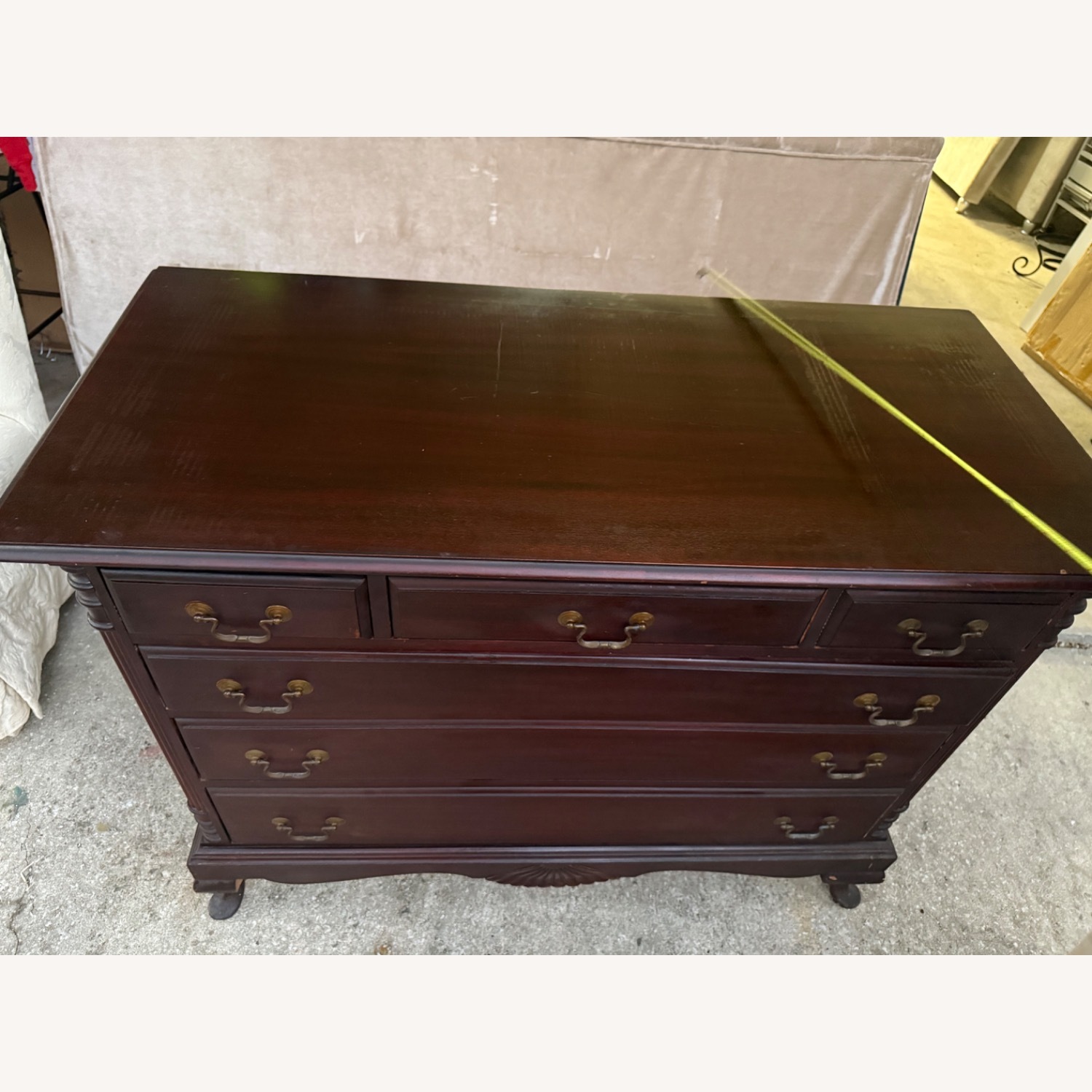 Vintage Mahogany Chippendale Style 6-Drawer - image-4