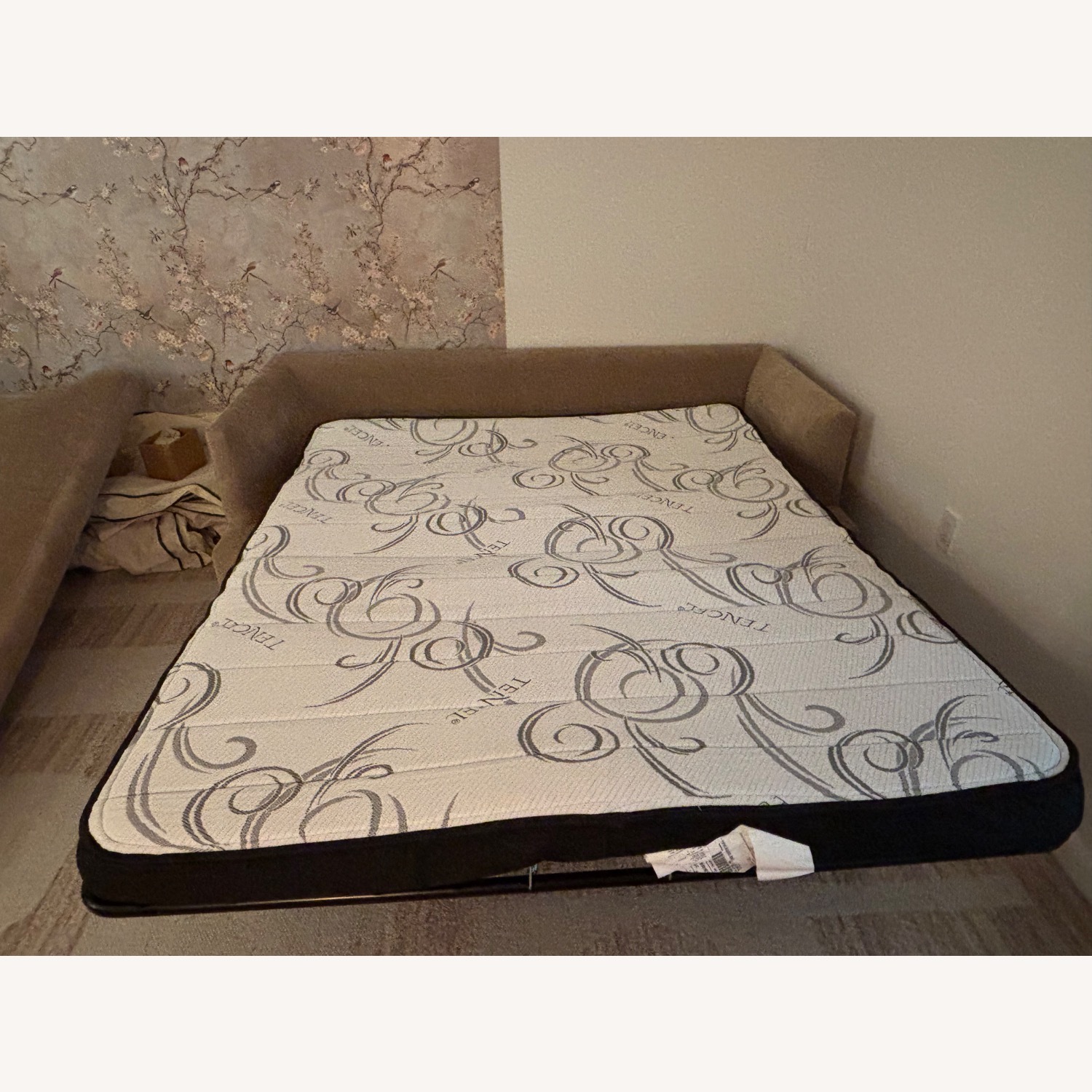 West Elm Haven Light Brown Chenille Sleeper Sofa - image-5